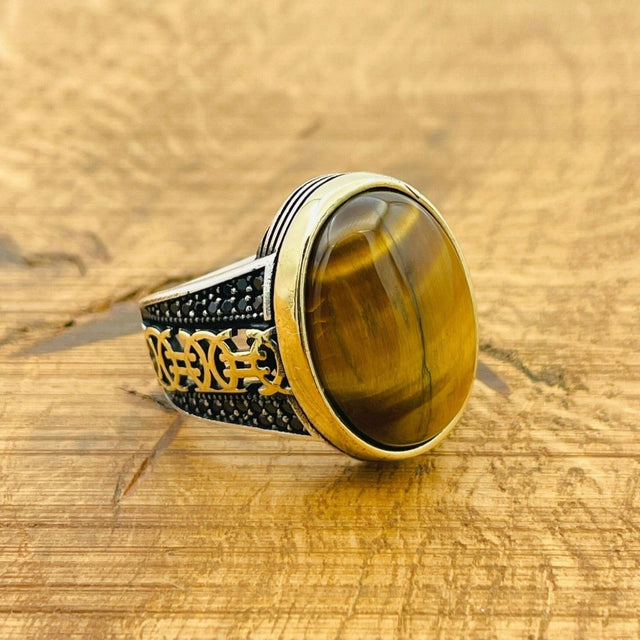 Brown Tiger's Eye Silver Ring