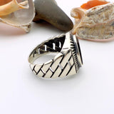 Brown Tiger's Eye Stone Men's Silver Ring