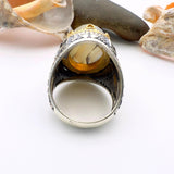 Brown Topaz Agate Stone Men's Ring - TryAladdin