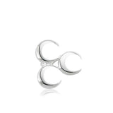 Sterling Silver Triple Moon Brooch - Elegant Crescent Symbol Pin