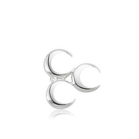 Sterling Silver Triple Moon Brooch - Elegant Crescent Symbol Pin