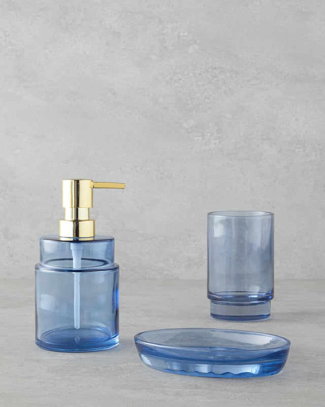 Professional 3-Piece Blue Bathroom Accessory Set