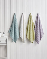 Serviette de bain en coton pelucheux de qualité professionnelle Lilas tissage bulles 70x140cm