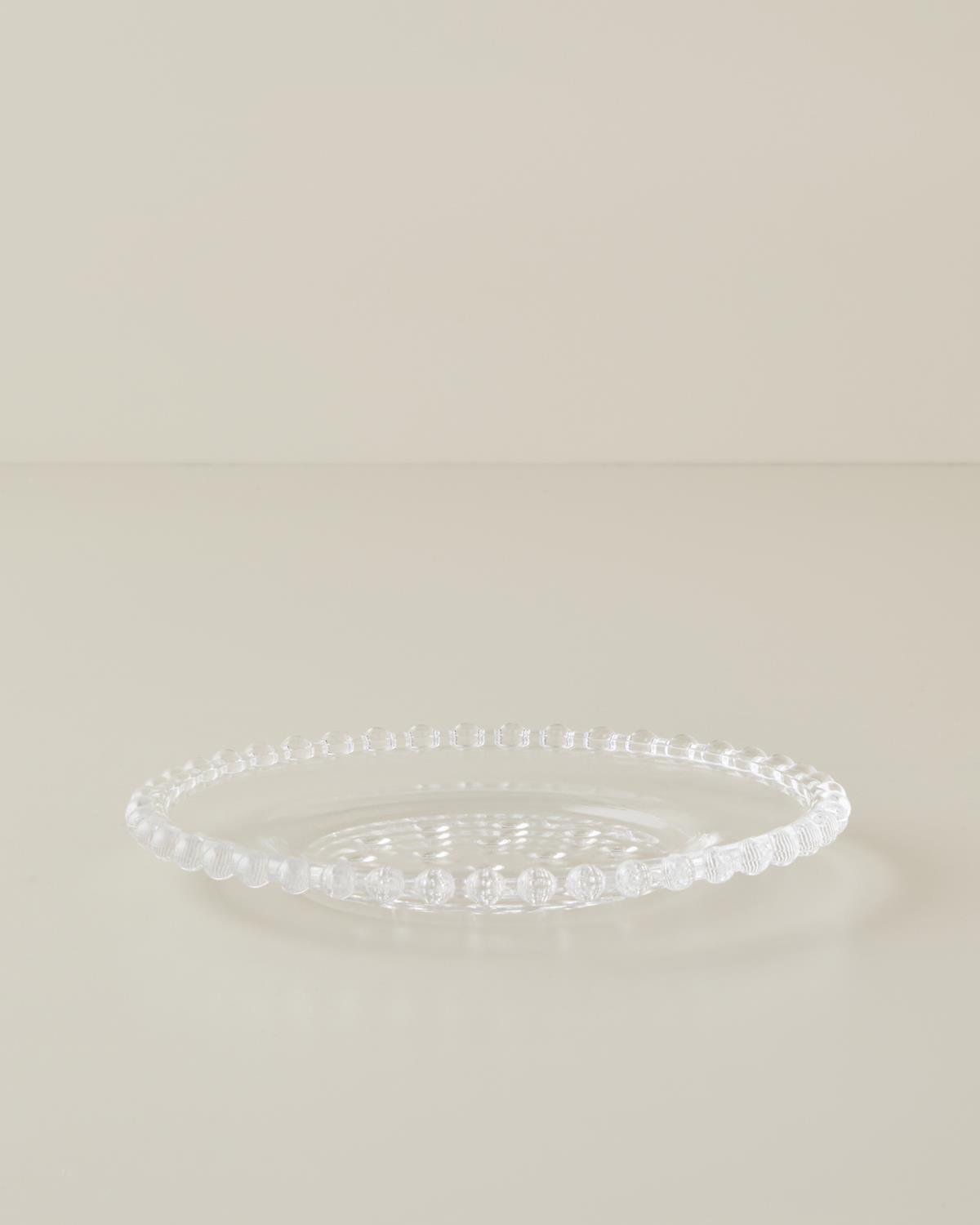 Professional Clear Glass Pasta Plate Bubbles Design