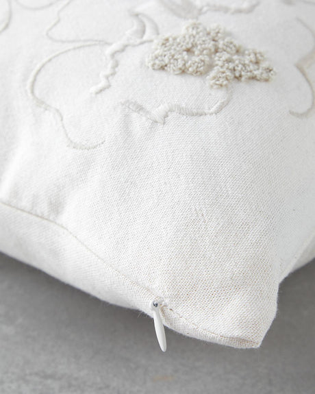 Premium-Embroidered-Floral-Decorative-Pillow-Ecru-33x50cm