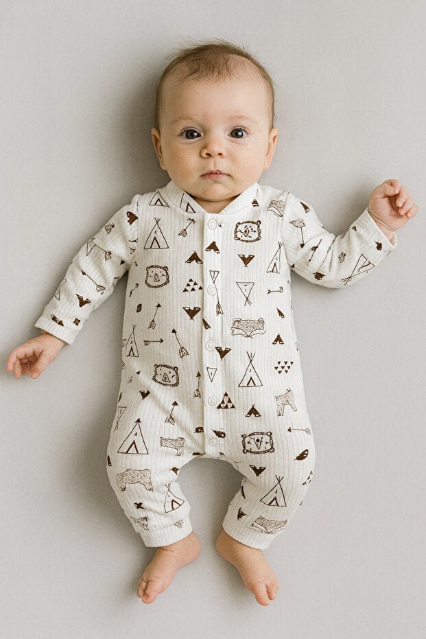 Bulk Pack Newborn 100% Cotton Patterned Jumpsuit & Hospital Set - 3 - 9 Months - TryAladdin