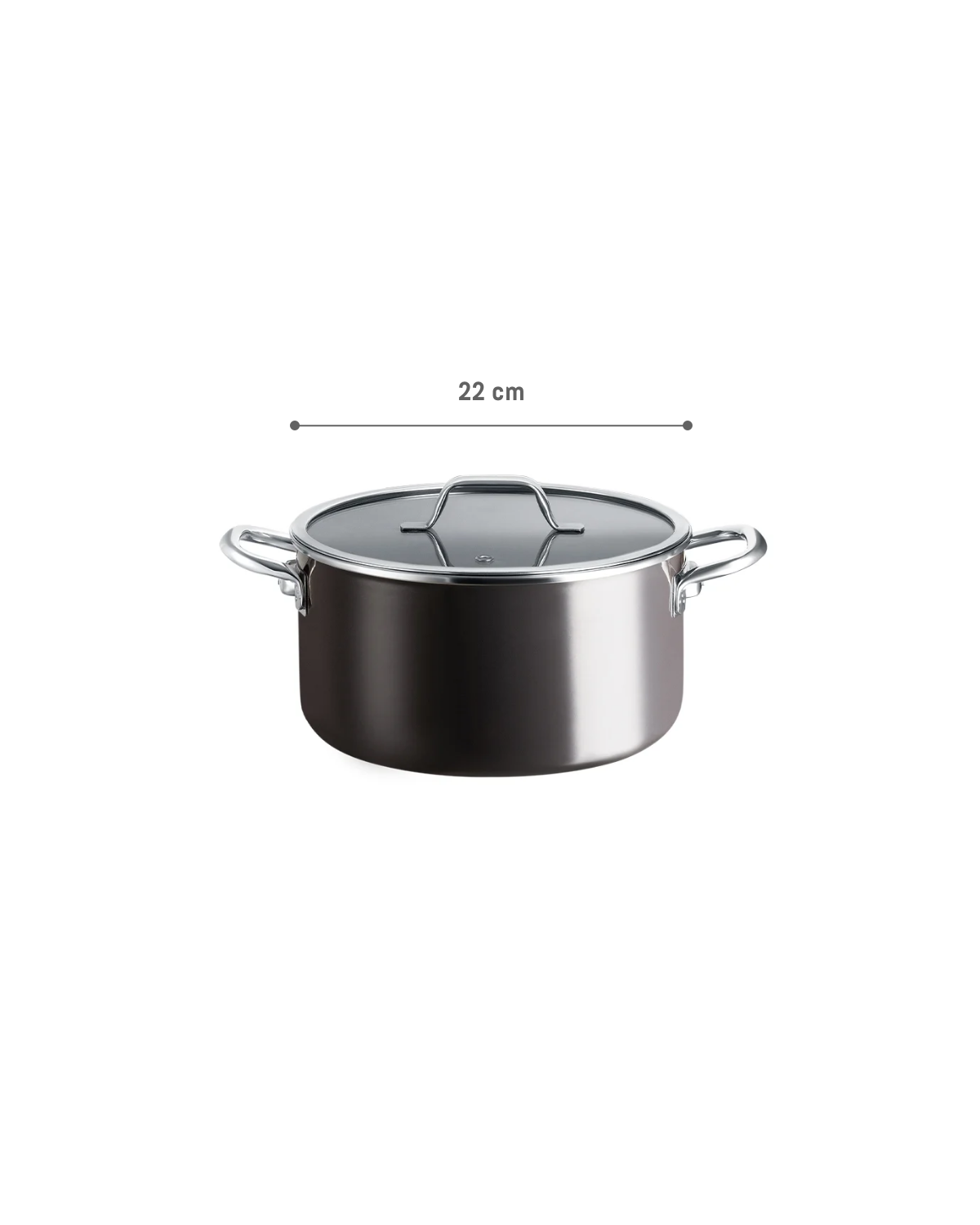 22 cm Titanium Enamel Deep Cooking Pot - Anthracite