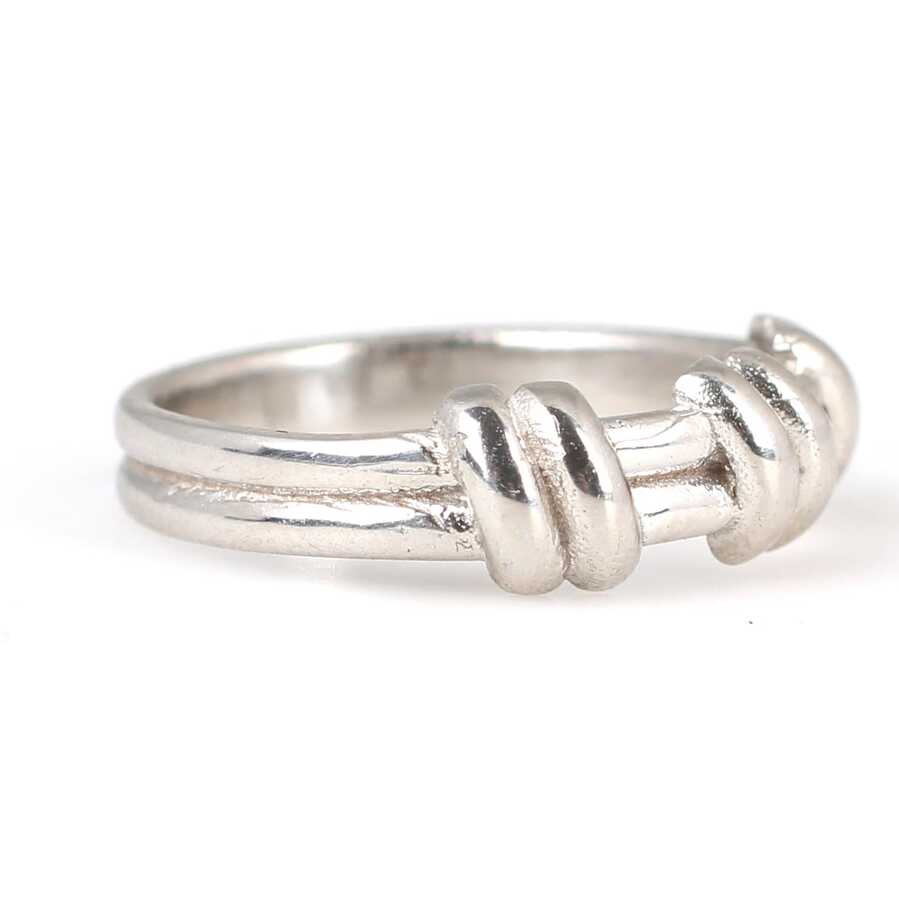 Sterling Silver Modern Band Ring - Contemporary Slanted Design