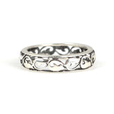 925 Sterling Silver Openwork Ring - Oxidized Filigree Design