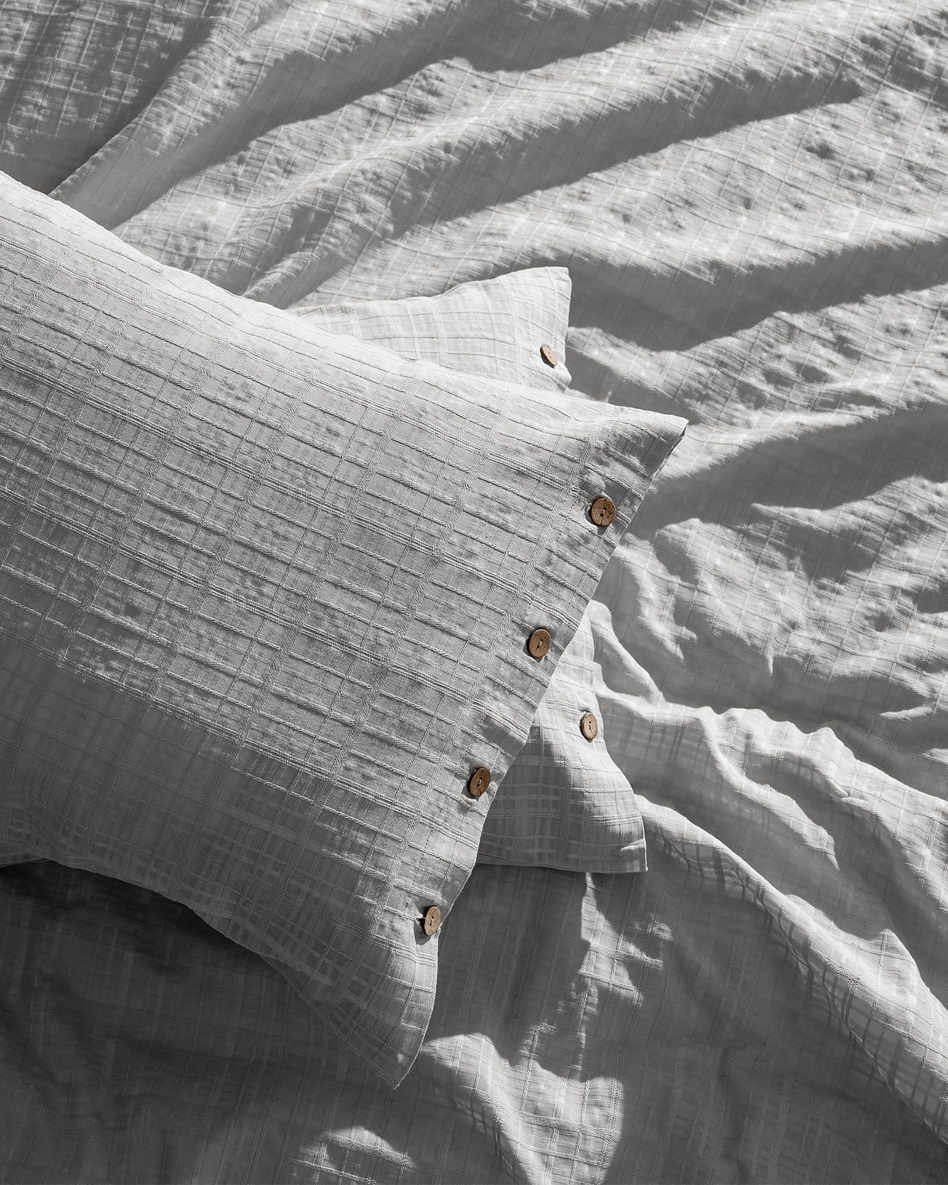 Light Grey 100% Cotton Dobby Weave Family Size Duvet Cover Bedding Set