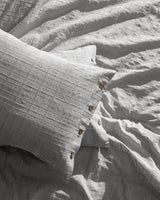 Light Grey 100% Cotton Dobby Weave Family Size Duvet Cover Bedding Set