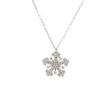 Premium 925 Sterling Silver Snowflake Necklace White Stone