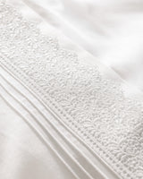 100% Cotton King Size Duvet Cover Set - Embroidered Satin