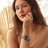 925 Sterling Silver Openwork Bracelet with Black Zircon