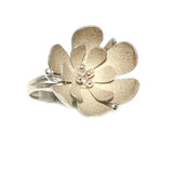 Premium 925 Sterling Silver Domed Floral Ring