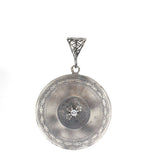 925 Sterling Silver Rectangular Floral Locket Pendant with Zircon