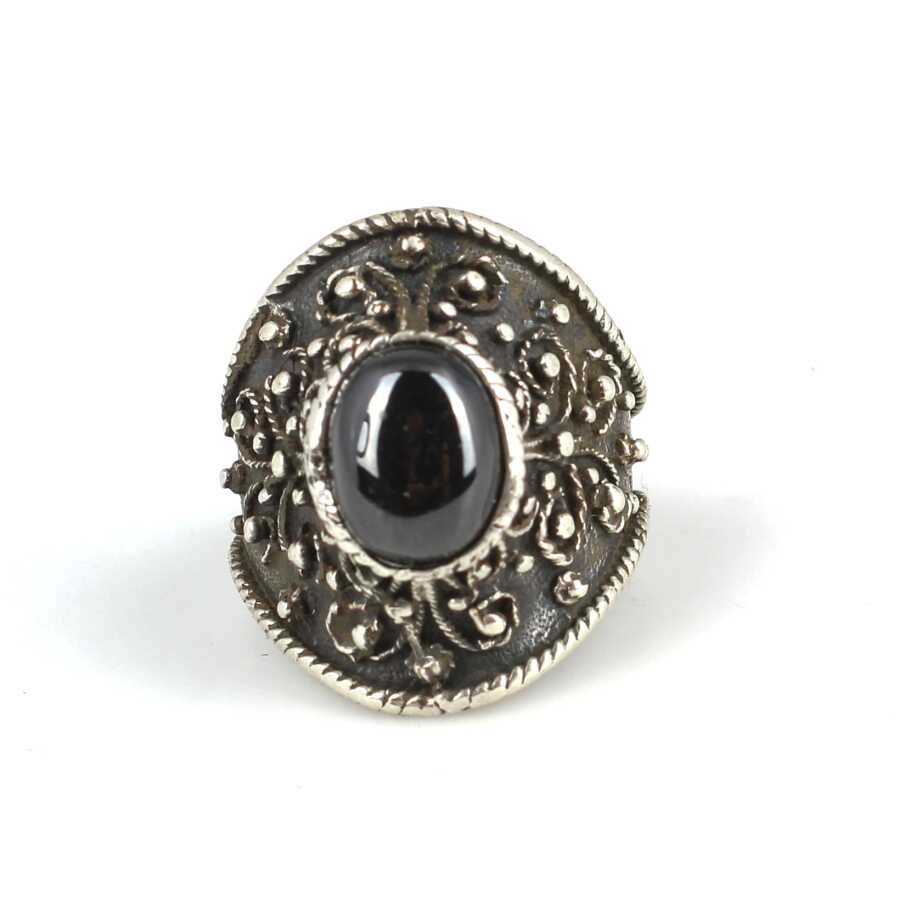 925 Sterling Silver Onyx Ring - Regal Ottoman Style