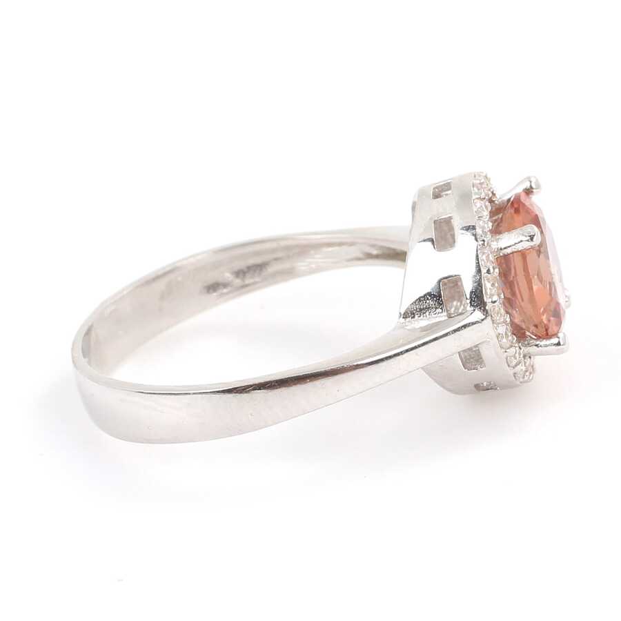 925 Sterling Silver Round Zultanite Ring with Zircon Accents