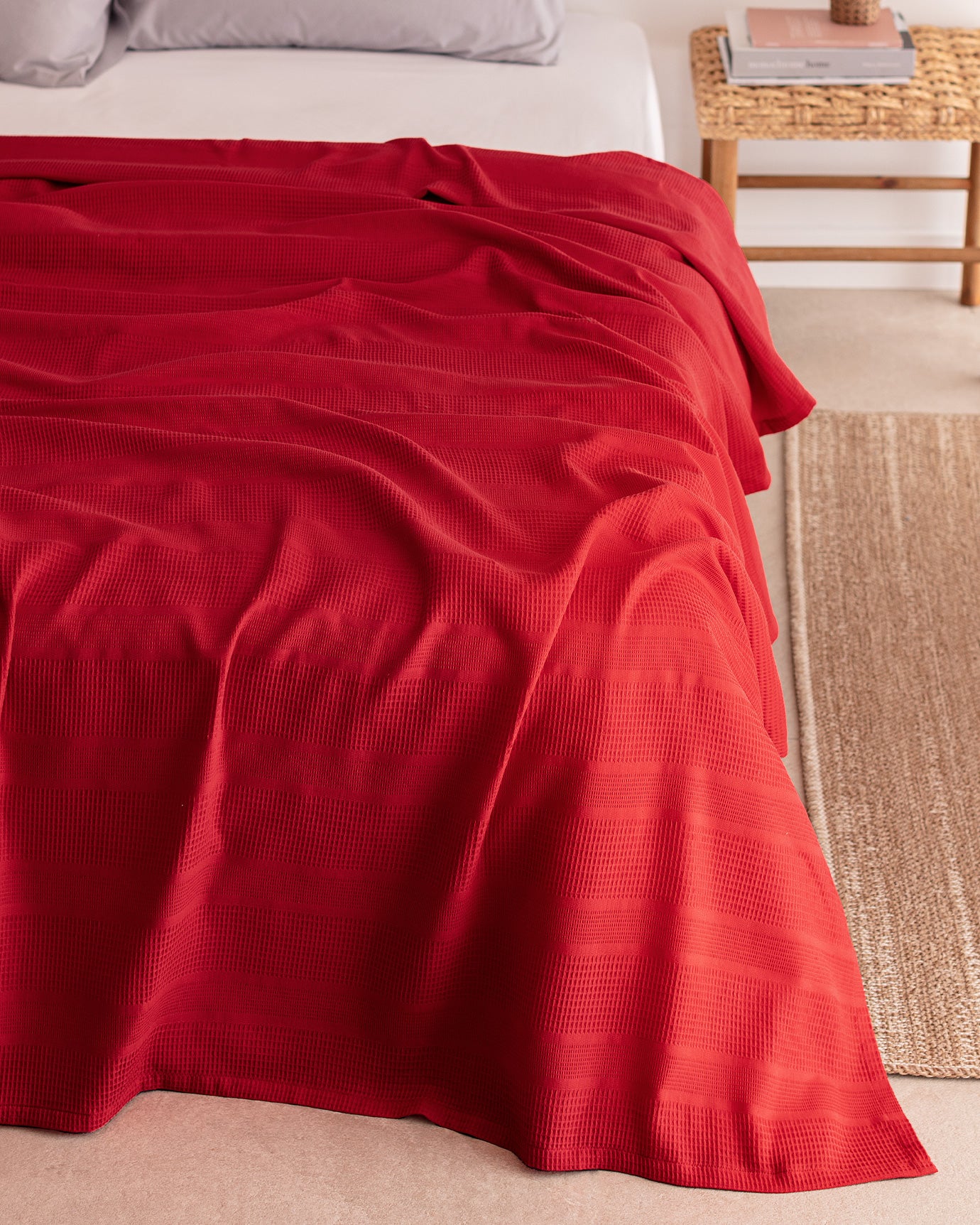 Twin 100% Cotton Pique Blanket - Soft & Breathable Summer Coverlet