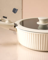9 Piece Cookware Set - Soft Ecru Kitchen Pots & Pans