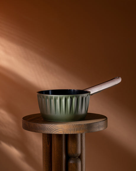 16cm Green Saucepan with Handle, Small Cooking Pot