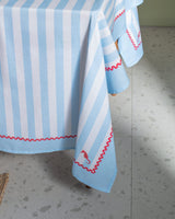 Louve Polycotton Blend Tablecloth - Blue & White Design