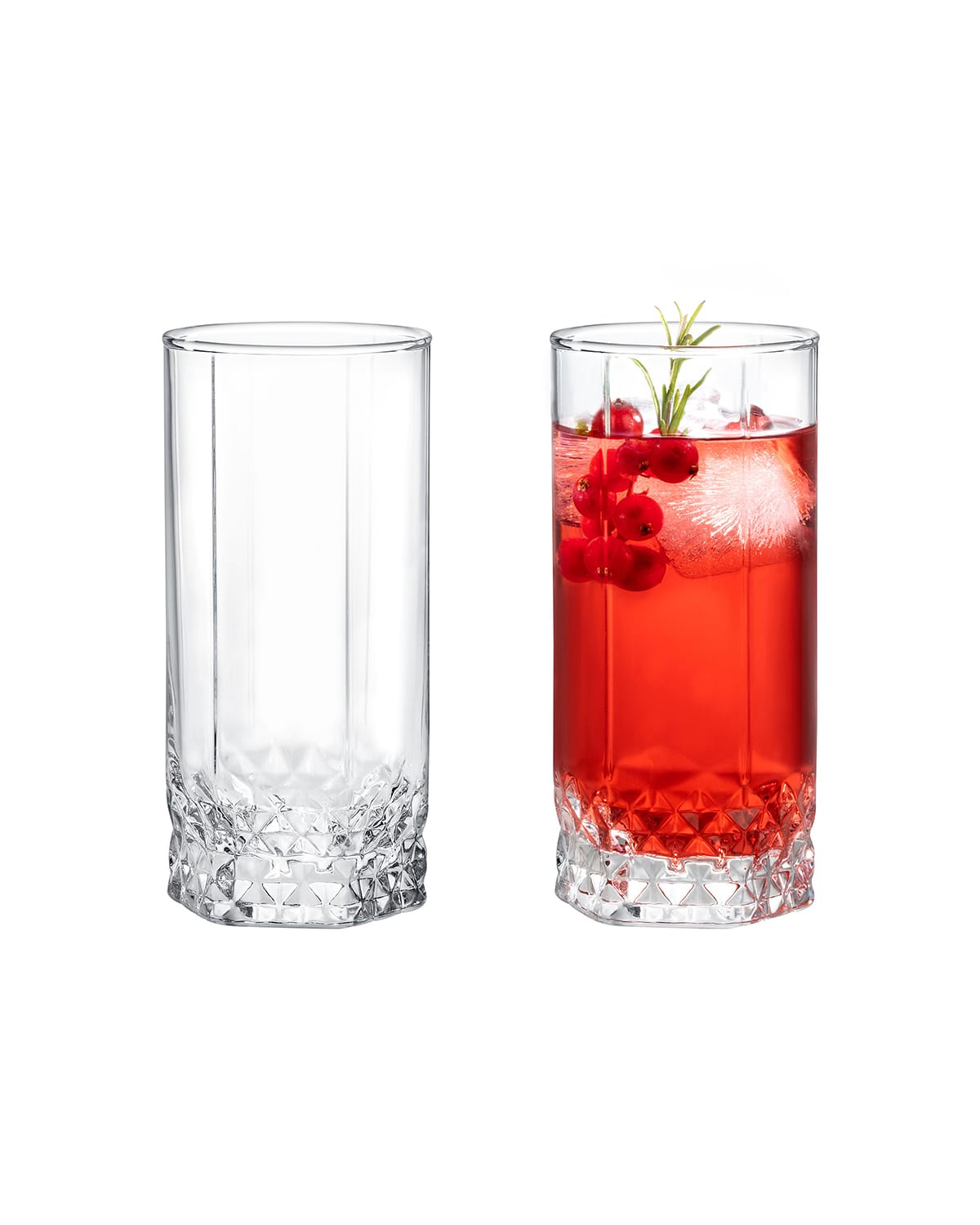 Clear Glass 4-Piece Beverage Glasses - Modern Everyday Drinkware