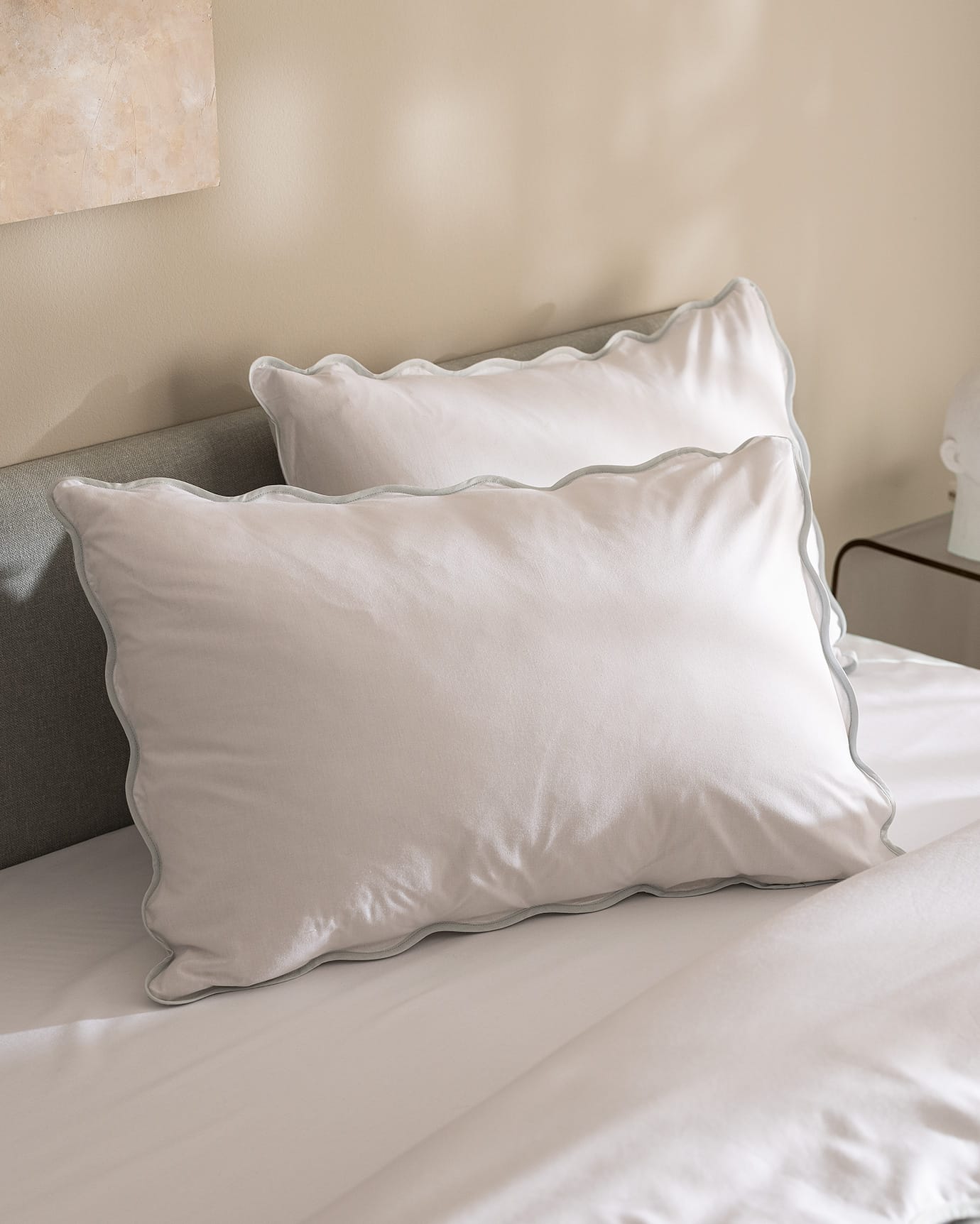 Justine Double 100% Cotton Duvet Cover Set - White & Blue