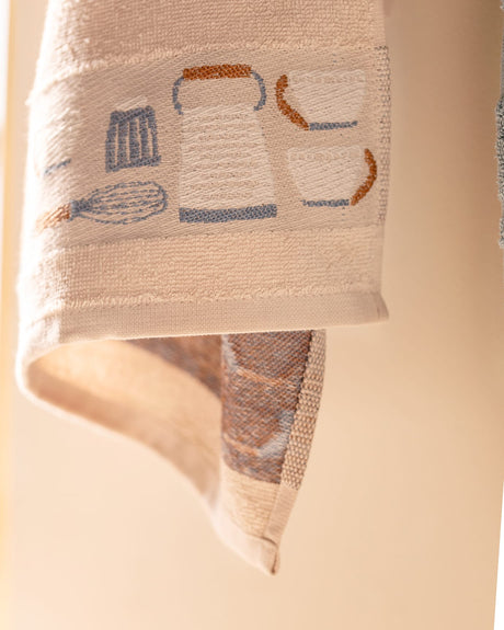Cotton Kitchen Towel Set - Stone & Blue Everyday Essentials