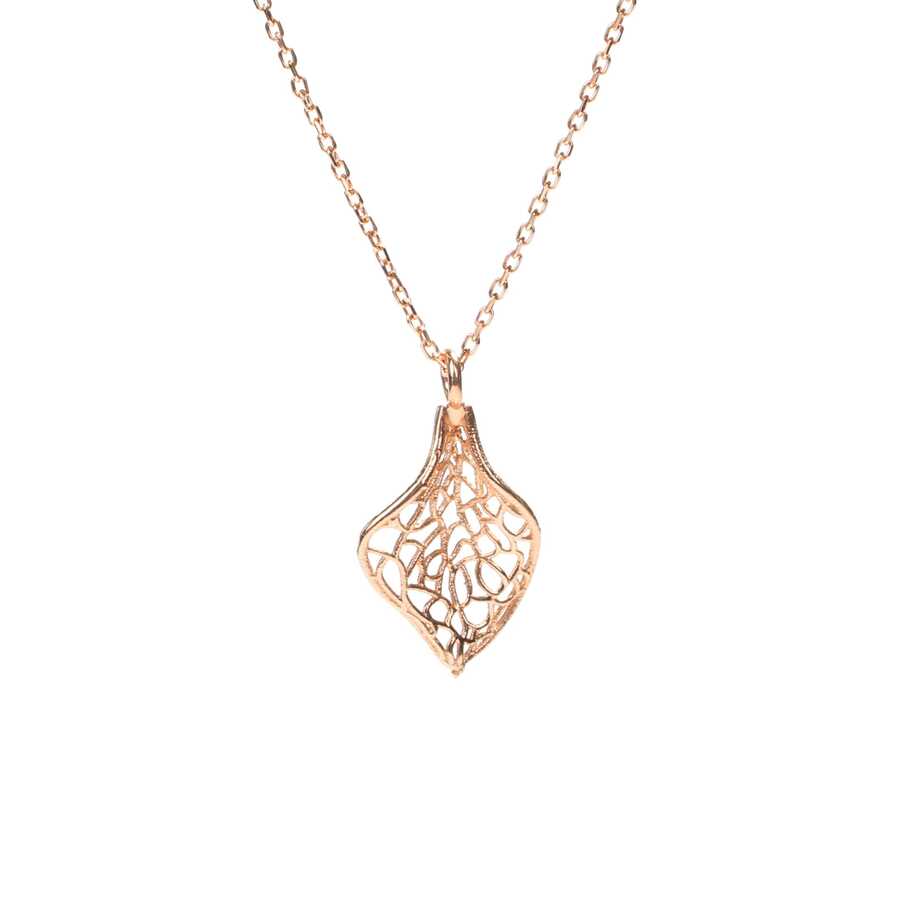 925 Sterling Silver Leaf Pendant Necklace - Elegant Nature Design