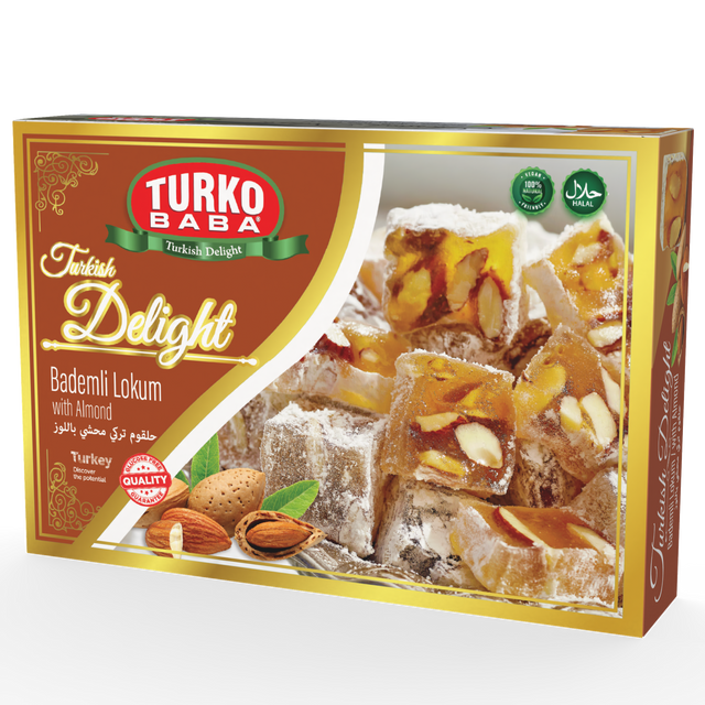 TURKOBABA Professional Bulk Almond Turkish Delight - 225g