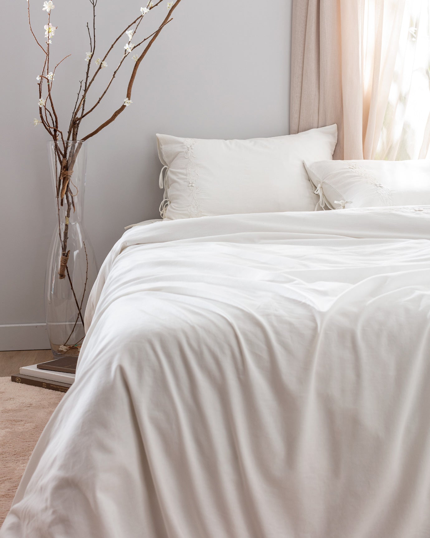 Premium Cotton King Size Bedding Set - Elegant Embroidery