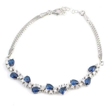Premium 925 Sterling Silver Sapphire Tennis Bracelet