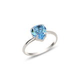 Swarovski Crystal 925 Sterling Silver Ring - Bezel & Prong Set Love Symbol