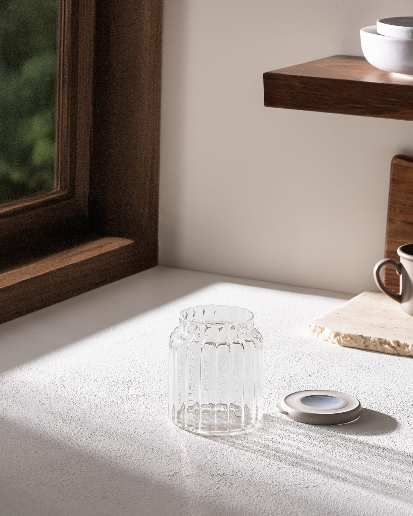 Clear Borosilicate Glass Food Storage Jar with Airtight Lid