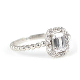 Bague baguette en argent sterling de qualité supérieure