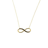 Elegant 925 Sterling Silver Black Zircon Pave Infinity Necklace