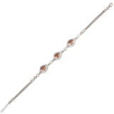 925 Sterling Silver Triple Teardrop Zultanite & Zircon Bracelet