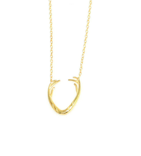 Sterling Silver Horn Pendant Necklace - Modern Minimalist Design