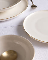 New Bone China 24-Piece Dinner Set - White & Gold Mirage