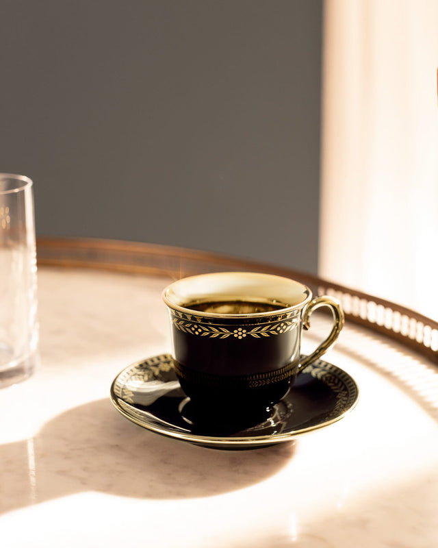 Premium New Bone China Demitasse Coffee Cup Set - Vibrant Contemporary Design