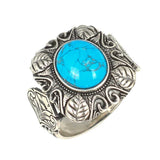 Premium Sterling Silver Turquoise Square Men's Ring