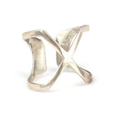 925 Sterling Silver X-Design Ring - Adjustable & Modern