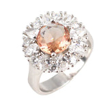 Sterling Silver Zultanite & Zircon Halo Ring - Round Cut