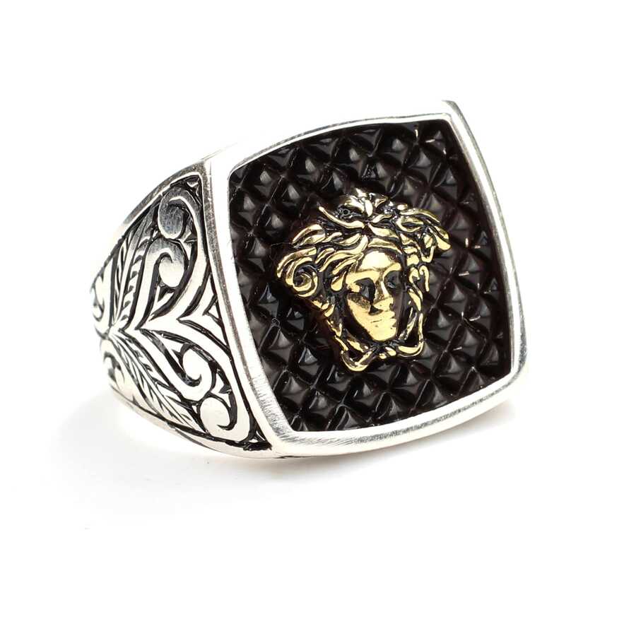 Premium 925 Sterling Silver Medusa Head Design Men's Ring