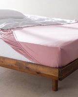 Soft 100% Cotton Jersey Fitted Sheet - Single Size - Dusty Rose