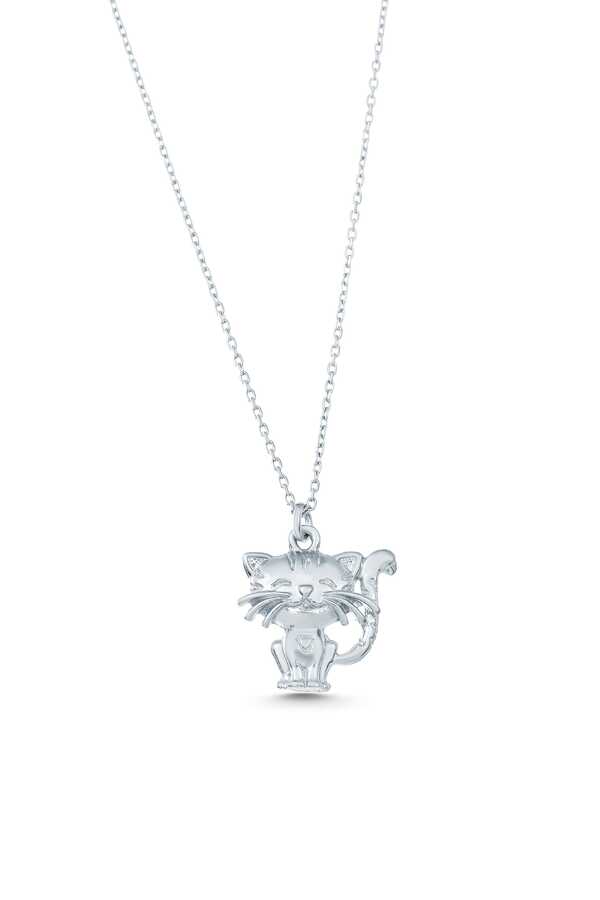 925 Sterling Silver Cute Cat Pendant Necklace - Minimalist Charm