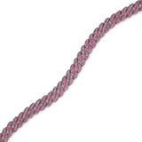 925 Sterling Silver Pink Zircon Gourmet Chain Bracelet