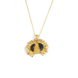 925 Sterling Silver Openable Sunflower Locket Necklace