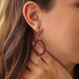 Premium 925 Sterling Silver Amethyst Letter Earring